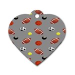 Balltiled Grey Ball Tennis Football Basketball Billiards Dog Tag Heart (One Side) Front