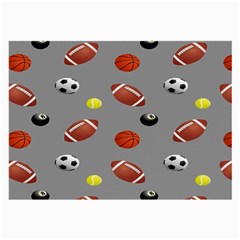 Balltiled Grey Ball Tennis Football Basketball Billiards Large Glasses Cloth (2-side) by Mariart