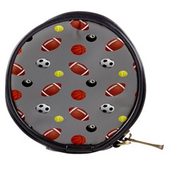 Balltiled Grey Ball Tennis Football Basketball Billiards Mini Makeup Bags by Mariart