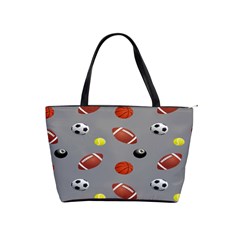 Balltiled Grey Ball Tennis Football Basketball Billiards Shoulder Handbags by Mariart