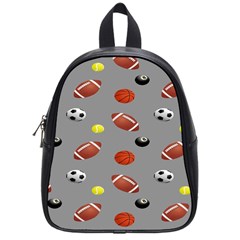 Balltiled Grey Ball Tennis Football Basketball Billiards School Bags (small)  by Mariart