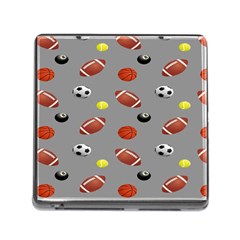 Balltiled Grey Ball Tennis Football Basketball Billiards Memory Card Reader (square) by Mariart