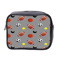 Balltiled Grey Ball Tennis Football Basketball Billiards Mini Toiletries Bag 2-side by Mariart