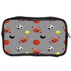 Balltiled Grey Ball Tennis Football Basketball Billiards Toiletries Bags by Mariart