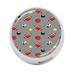 Balltiled Grey Ball Tennis Football Basketball Billiards 4-port Usb Hub (two Sides)  by Mariart