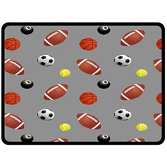 Balltiled Grey Ball Tennis Football Basketball Billiards Fleece Blanket (large)  by Mariart