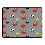 Balltiled Grey Ball Tennis Football Basketball Billiards Double Sided Fleece Blanket (Small)  45 x34  Blanket Front