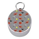 Balltiled Grey Ball Tennis Football Basketball Billiards Mini Silver Compasses Front