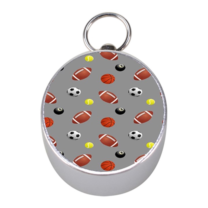 Balltiled Grey Ball Tennis Football Basketball Billiards Mini Silver Compasses