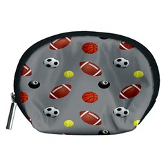 Balltiled Grey Ball Tennis Football Basketball Billiards Accessory Pouches (medium)  by Mariart