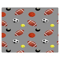 Balltiled Grey Ball Tennis Football Basketball Billiards Double Sided Flano Blanket (medium)  by Mariart