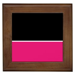 Black Pink Line White Framed Tiles by Mariart