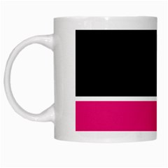 Black Pink Line White White Mugs by Mariart