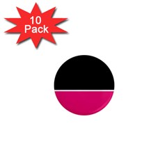 Black Pink Line White 1  Mini Magnet (10 Pack) 