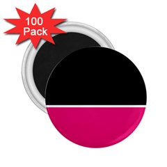 Black Pink Line White 2 25  Magnets (100 Pack)  by Mariart