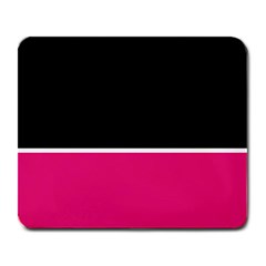 Black Pink Line White Large Mousepads by Mariart