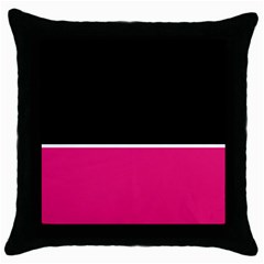 Black Pink Line White Throw Pillow Case (black) by Mariart