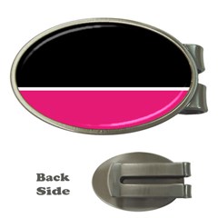 Black Pink Line White Money Clips (oval)  by Mariart