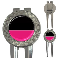 Black Pink Line White 3-in-1 Golf Divots by Mariart