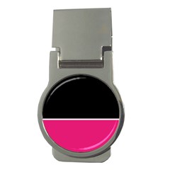 Black Pink Line White Money Clips (round) 