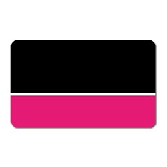 Black Pink Line White Magnet (rectangular) by Mariart