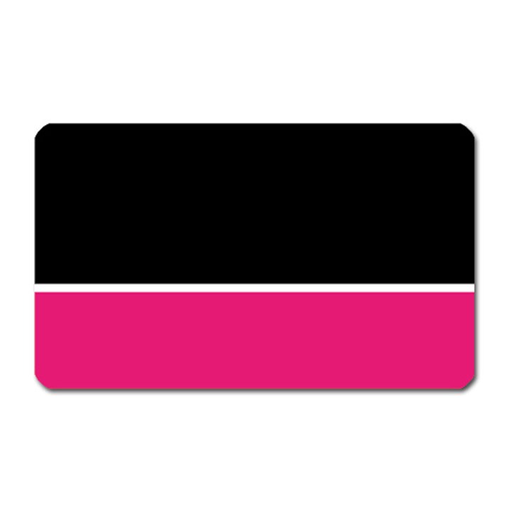 Black Pink Line White Magnet (Rectangular)