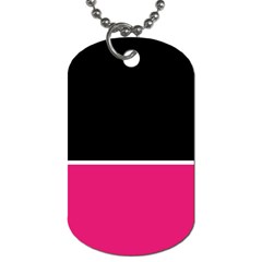 Black Pink Line White Dog Tag (two Sides) by Mariart