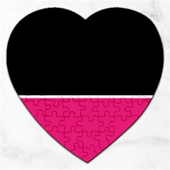 Black Pink Line White Jigsaw Puzzle (heart) by Mariart