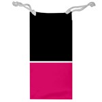 Black Pink Line White Jewelry Bag Front