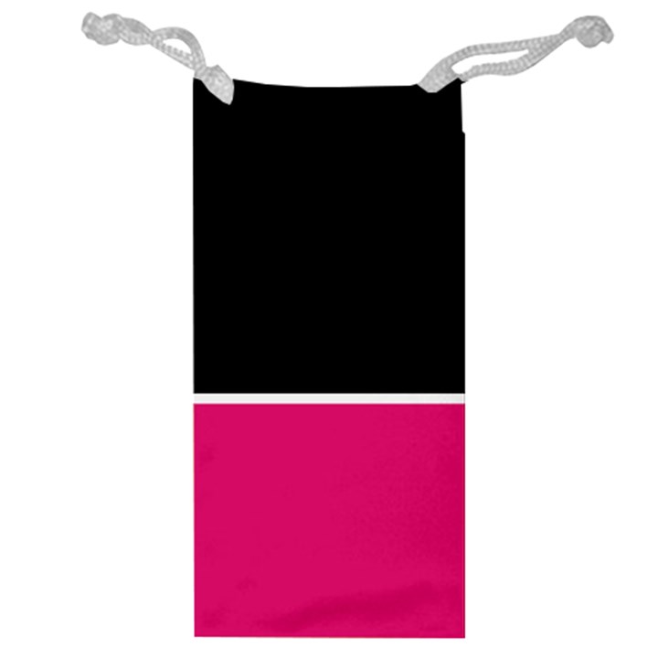 Black Pink Line White Jewelry Bag