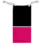 Black Pink Line White Jewelry Bag Back