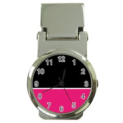 Black Pink Line White Money Clip Watches by Mariart