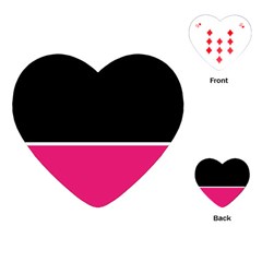 Black Pink Line White Playing Cards (heart) 