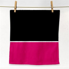 Black Pink Line White Face Towel by Mariart