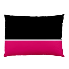 Black Pink Line White Pillow Case by Mariart