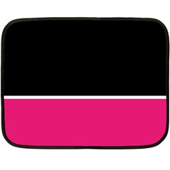 Black Pink Line White Double Sided Fleece Blanket (mini)  by Mariart