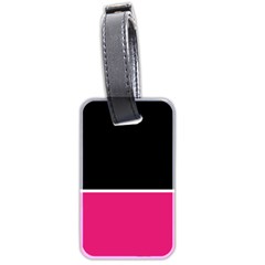 Black Pink Line White Luggage Tags (two Sides) by Mariart