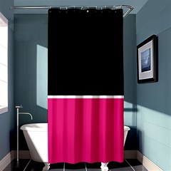 Black Pink Line White Shower Curtain 36  X 72  (stall)  by Mariart