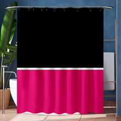 Black Pink Line White Shower Curtain 60  X 72  (medium)  by Mariart