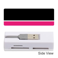 Black Pink Line White Memory Card Reader (stick)  by Mariart