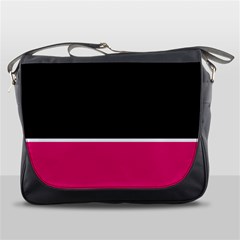 Black Pink Line White Messenger Bags by Mariart