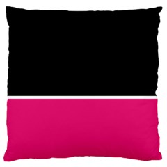 Black Pink Line White Standard Flano Cushion Case (one Side) by Mariart