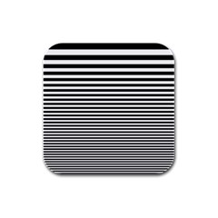 Black White Line Rubber Square Coaster (4 Pack) 