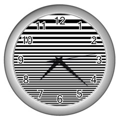 Black White Line Wall Clocks (silver) 