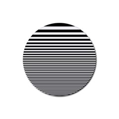 Black White Line Rubber Coaster (round) 