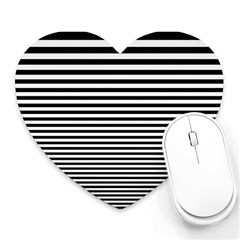 Black White Line Heart Mousepads by Mariart