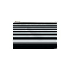 Black White Line Cosmetic Bag (small)  by Mariart