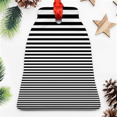 Black White Line Bell Ornament (two Sides) by Mariart