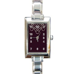 Black Cherry Scrolls Purple Rectangle Italian Charm Watch by Mariart