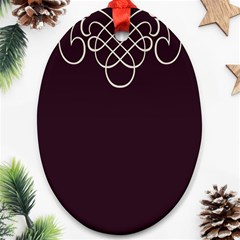 Black Cherry Scrolls Purple Oval Ornament (two Sides) by Mariart